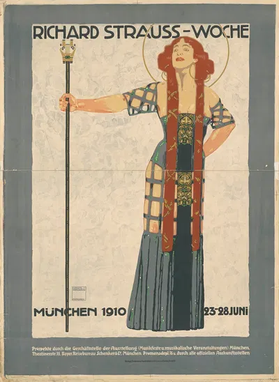 Richard Strauss-Woche München 1910 by Ludwig Hohlwein, 1910 — digital art print download