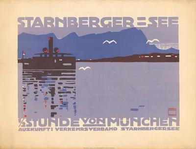 Starnberger See by Ludwig Hohlwein, 1910 — digital art print download
