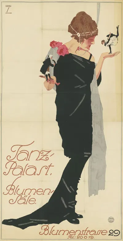 Tanz-Palast Blumen-Säle by Ludwig Hohlwein, 1913 — digital art print download