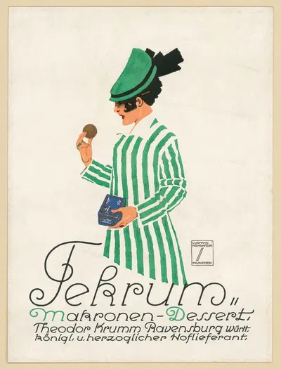 Tekrum Makronen-Dessert Theodor Krumm by Ludwig Hohlwein, 1914 — digital art print download