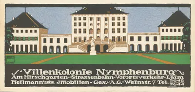 Villenkolonie Nymphenburg. Heilmann'sche Immobilien-Gesellschaft by Ludwig Hohlwein, 1910 — digital art print download
