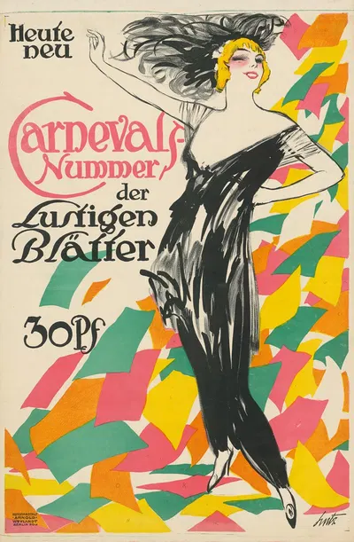 Heute neu, Carnevals-Nummer der Lustigen Blätter by Ludwig Lutz Ehrenberger, 1914 — digital art print download