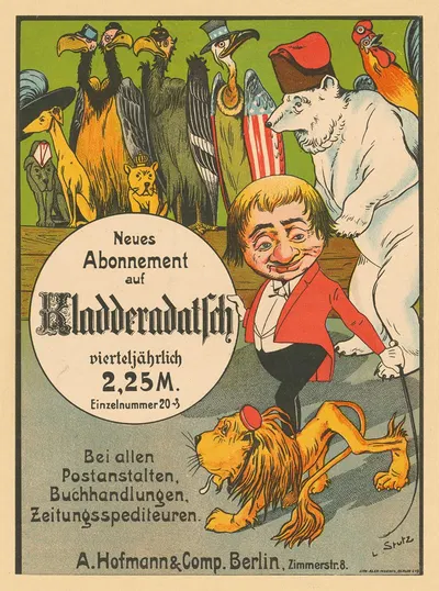 Neues Abonnement auf Kladderadatsch by Ludwig Stutz, 1903 — digital art print download