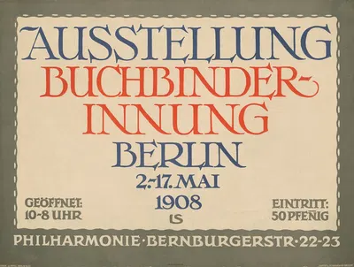 Ausstellung Buchbinderinnung 1908 by Ludwig Sütterlin, 1908 — digital art print download
