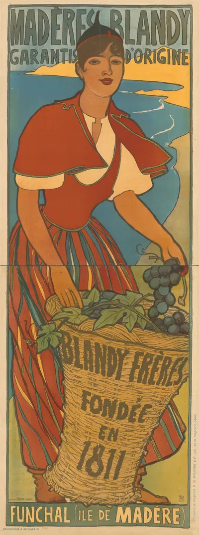 Madères Blandy garantis d'origine – Funchal (Ile de Madère) by Maurice Réalier-Dumas, 1896 — digital art print download