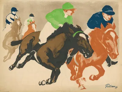 Frühjahrs-Rennen by Max Feldbauer, 1899 — digital art print download