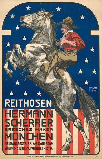 Reithosen. Hermann Scherrer München by Moritz Veit, 1904 — digital art print download