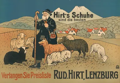 Hirt Lenzburg. Hirt's Schuhe sind die besten by Orell Füssli AG, 1900 — digital art print download