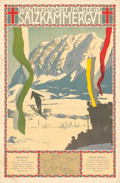 Wintersport im Steir. Salkammergut by Otto Barth, 1910 — digital art print download