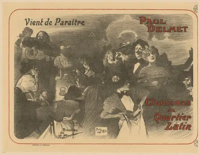 Vient de Paraitre. Paul Delmet. Chansons du Quartier Latin by Поль Баллерио, 1899 — digital art print download