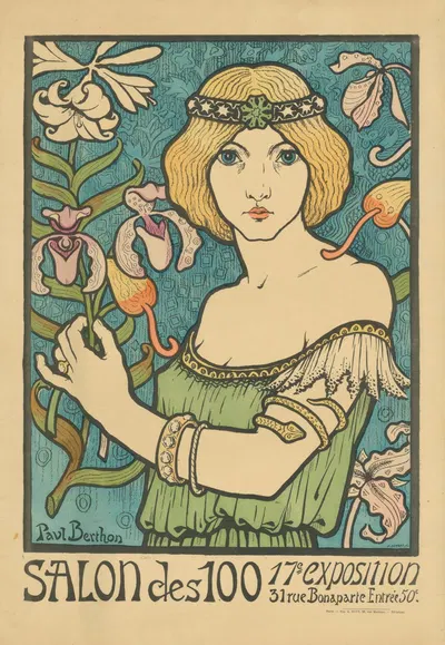 Salon des 100 17e Exposition by Paul Berton, 1895 — digital art print download