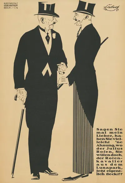 …haben Sie vielleicht 'ne Ahnung, wo der Julius Rosen jetzt eigentlich steckt by Paul Casberg-Krause, 1913 — digital art…