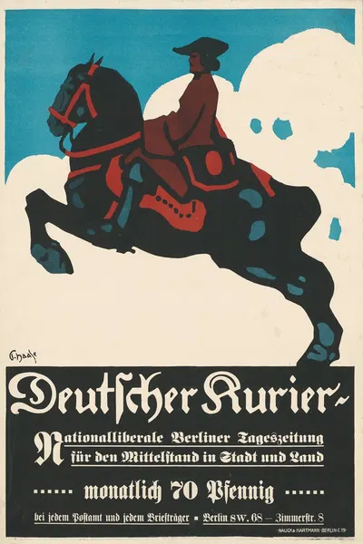 Deutscher Kurier. Nationalliberale Berliner Tageszeitung by Paul Haase, 1913 — digital art print download