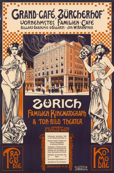 Grand-Café Zürcherhof by Paul Krawutschke, 1908 — digital art print download
