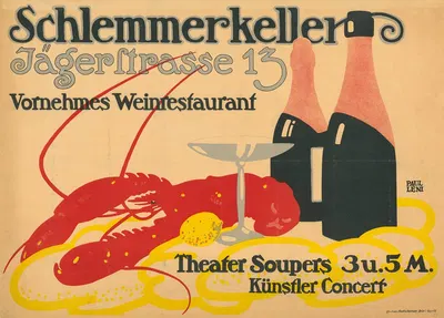 Schlemmerkeller Jägerstraße 13. Vornehmes Weinrestaurant by Paul Leni, 1903 - 1913 — digital art print download