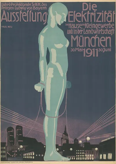 Ausstellung; Die Elektrizität. München 1911 by Paul Neu, 1911 — digital art print download