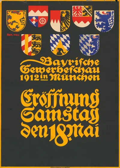 Bayrische Gewerbeschau 1912 in München by Paul Neu, 1912 — digital art print download