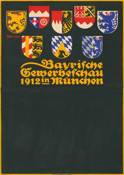 Bayrische Gewerbeschau 1912 in München by Paul Neu, 1912 — digital art print download