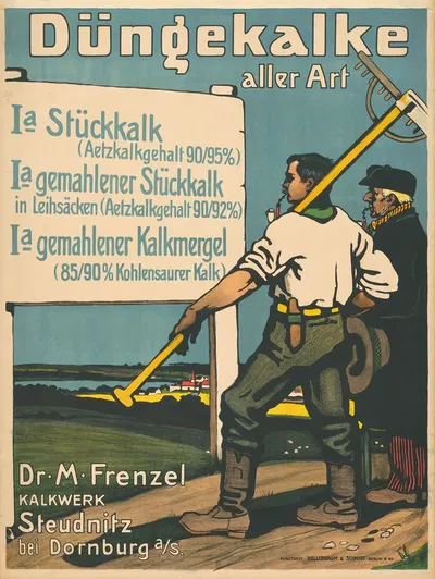 Düngekalke aller Art Dr. M. Frenzel Kalkwek Steudnitz bei Dornburg an der Saale by Поль Шойрих, 1906 — digital art print…