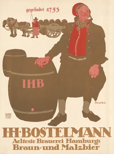 I.H. Bostelmann. Älteste Brauerei Hamburgs by Поль Шойрих, 1913 — digital art print download