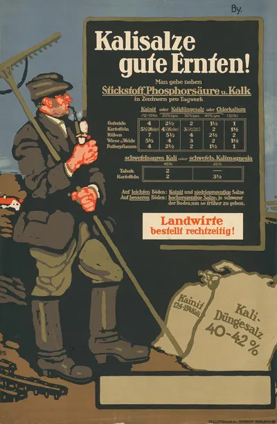 Kalisalze gute Ernten. Landwirte bestellt rechtzeitig! by Поль Шойрих, 1910 — digital art print download