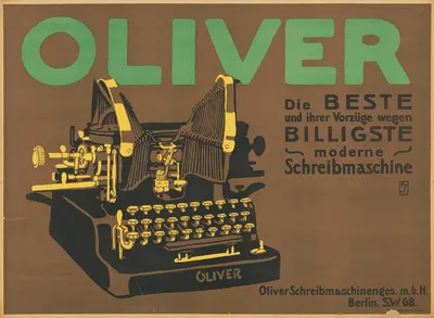 Oliver die beste und billigste moderne Schreibmaschine by Поль Шойрих, 1909 — digital art print download