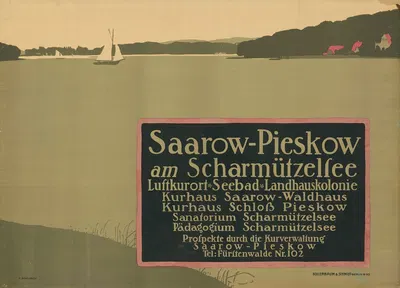 Saarow-Pieskow am Scharmützelsee. Luftkurort, Seebad, Landhauskolonie by Поль Шойрих, 1911 — digital art print download
