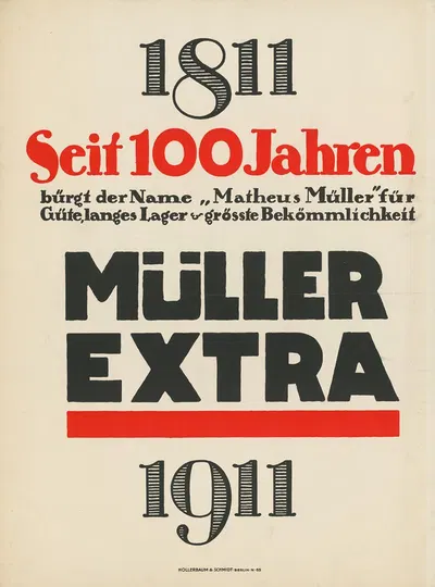 Seit 100 Jahren Müller Extra. 1811-1911 by Paul Scheurich, 1914 — digital art print download