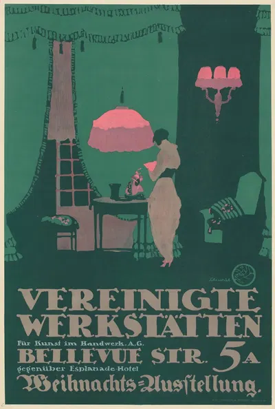 Vereinigte Werkstätten für Kunst im Handwerk AG. Weihnachtsausstellung by Поль Шойрих, 1913 — digital art print download