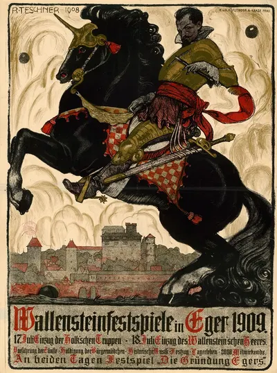 Wallenstein-Festspiele in Eger 1909 by Рихард Тешнер, 1908 — digital art print download