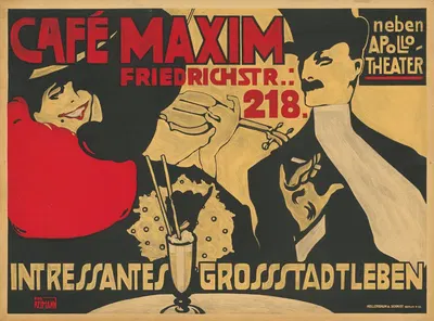 Café Maxim. Interessantes Großstadtleben by Rob Reimann, 1900 - 1904 — digital art print download