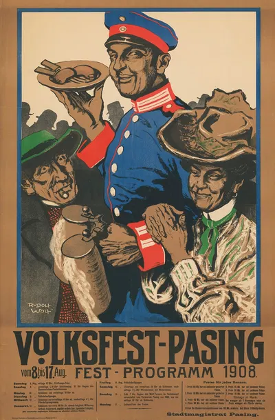 Volksfest Pasing. 8.-17. August 1908 by Rudolf Robert Wolf, 1906 — digital art print download