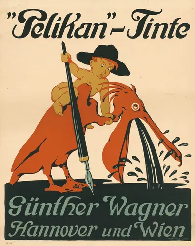 Pelikan-Tinte Günther Wagner Hannover und Wien by Siegmund von Suchodolski, 1909 — digital art print download