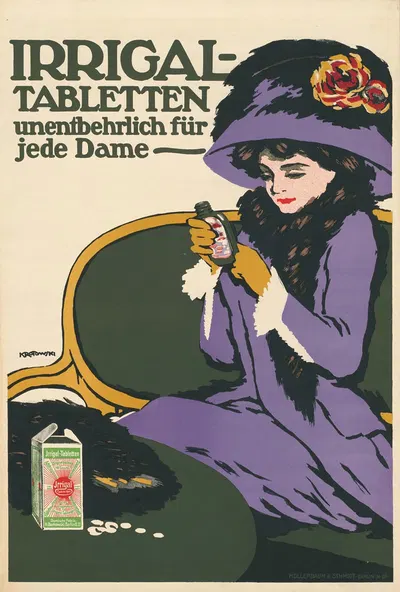 Irrigal-Tabletten unentbehrlich für jede Dame by Stephan Krotowski, 1910 — digital art print download