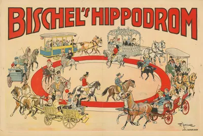 Bischel's Hippodrom by Theodor Zasche, 1910 — digital art print download