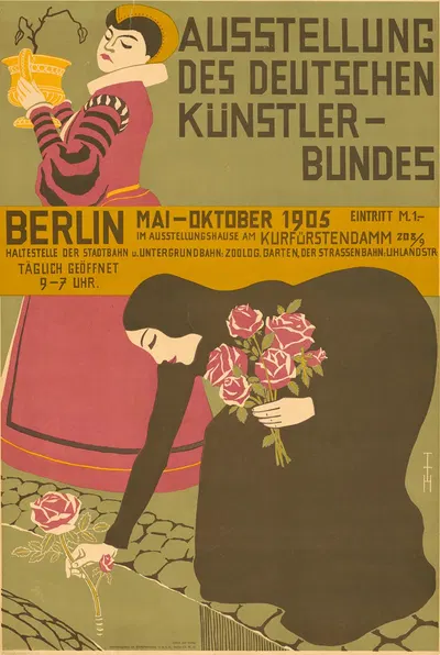 Ausstellung des deutschen Künstlerbundes Berlin Mai-Oktober 1905 by Thomas Theodor Heine, 1905 — digital art print download