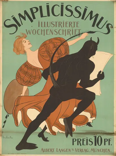 Simplicissimus. Illustrierte Wochenschrift by Томас Теодор Хейн, 1896 — digital art print download