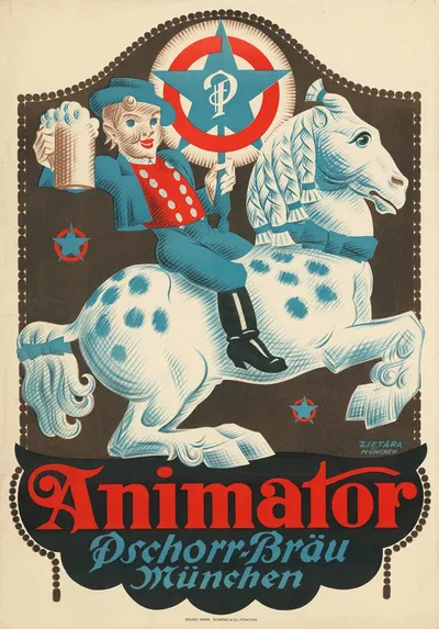 Animator Pschorr-Bräu München by Valenty Zietara, 1911 — digital art print download