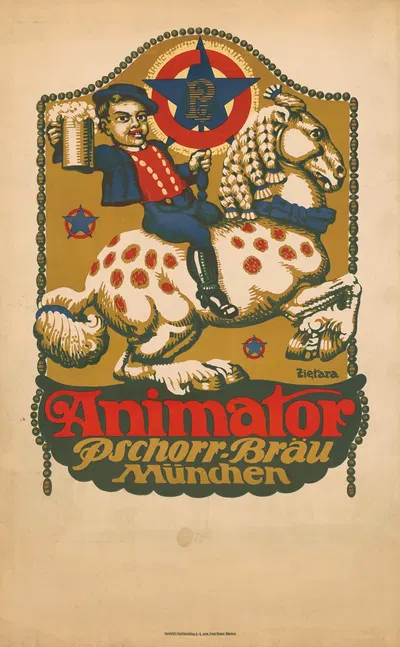 Animator Pschorr-Bräu München by Valenty Zietara, 1912 — digital art print download
