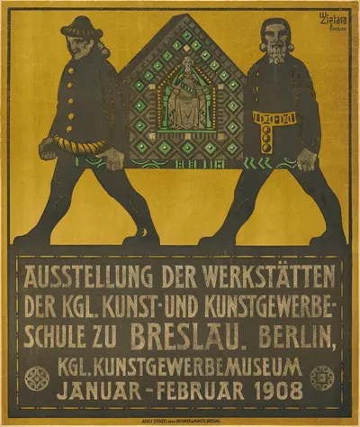 Ausstellung der Werkstätten der königlichen Kunstgewerbeschule zu Breslau by Valenty Zietara, 1908 — digital art print…