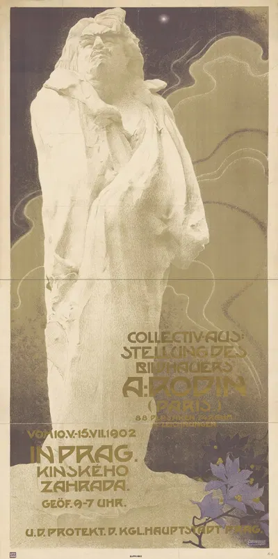 Collectiv-Ausstellung des Bildhauers A. Rodin by Vladimír Županský, 1902 — digital art print download
