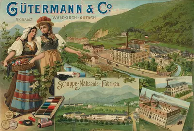 Gütermann & Co. Waldkirch-Gutach. Schappe-Nähseide-Fabrik by W. Hagelberg AG, 1900 — digital art print download