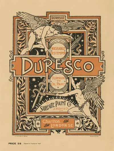 Duresco. Washable Distemper Superior to Oil Paint. The Silicate Paint Company by Walter Crane, 1901 — digital art print…