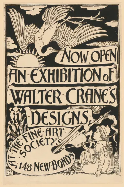 Now Open. An Exhibition of Walter Crane's Designs by Walter Crane, 1893 — digital art print download