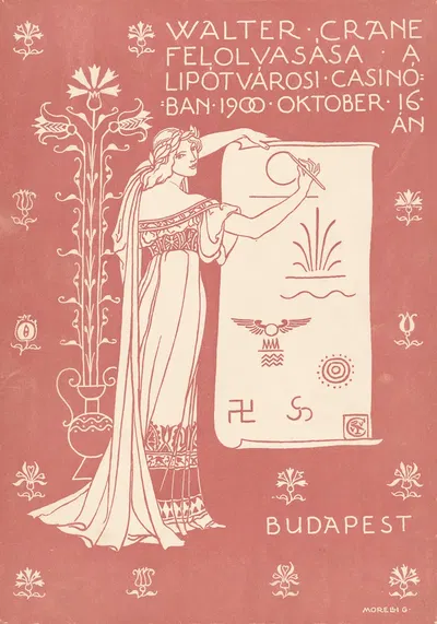 Walter Crane. Felolvasasa a Lipotvarosi Budapest by Walter Crane, 1900 — digital art print download
