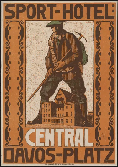 Sport-Hotel Central Davos by Walter Koch, 1905 - 1915 — digital art print download