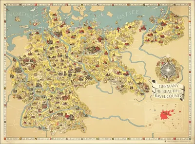 Germany The Beautiful Travel Country by Walter Riemer, 1935 — digital art print download