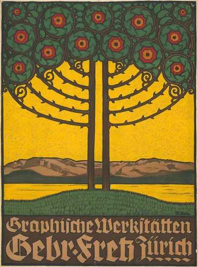 Grafische Werkstätten Gebrüder Fretz Zürich by Walther Koch, 1913 — digital art print download