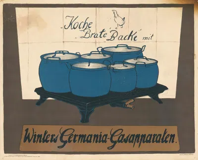 Koche Brate Backe mit Winters Germania-Gasapparaten by Вильгельм Шульц, 1903 — digital art print download
