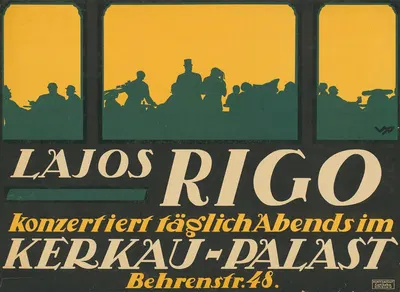 Lajos Rigo konzertiert täglich Abends im Kerkau -Palast Behrenstr. 48 by Wolf Schmidt — digital art print download